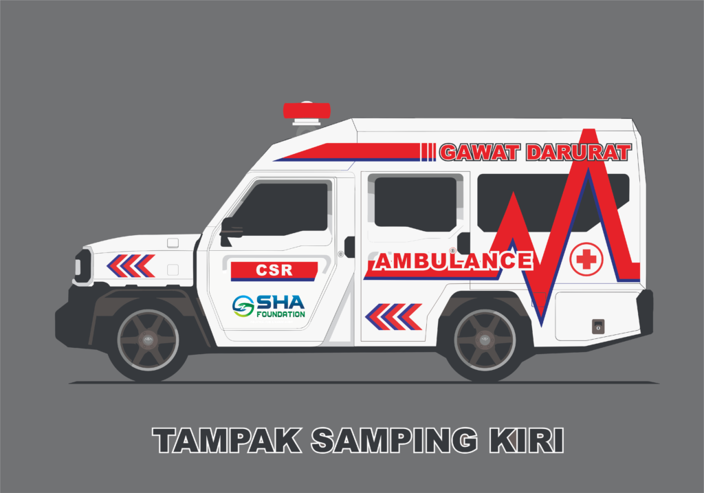 DESIGN BRANDING MOBIL AMBULANCE SHA SOLO - TAMPAK SAMPING